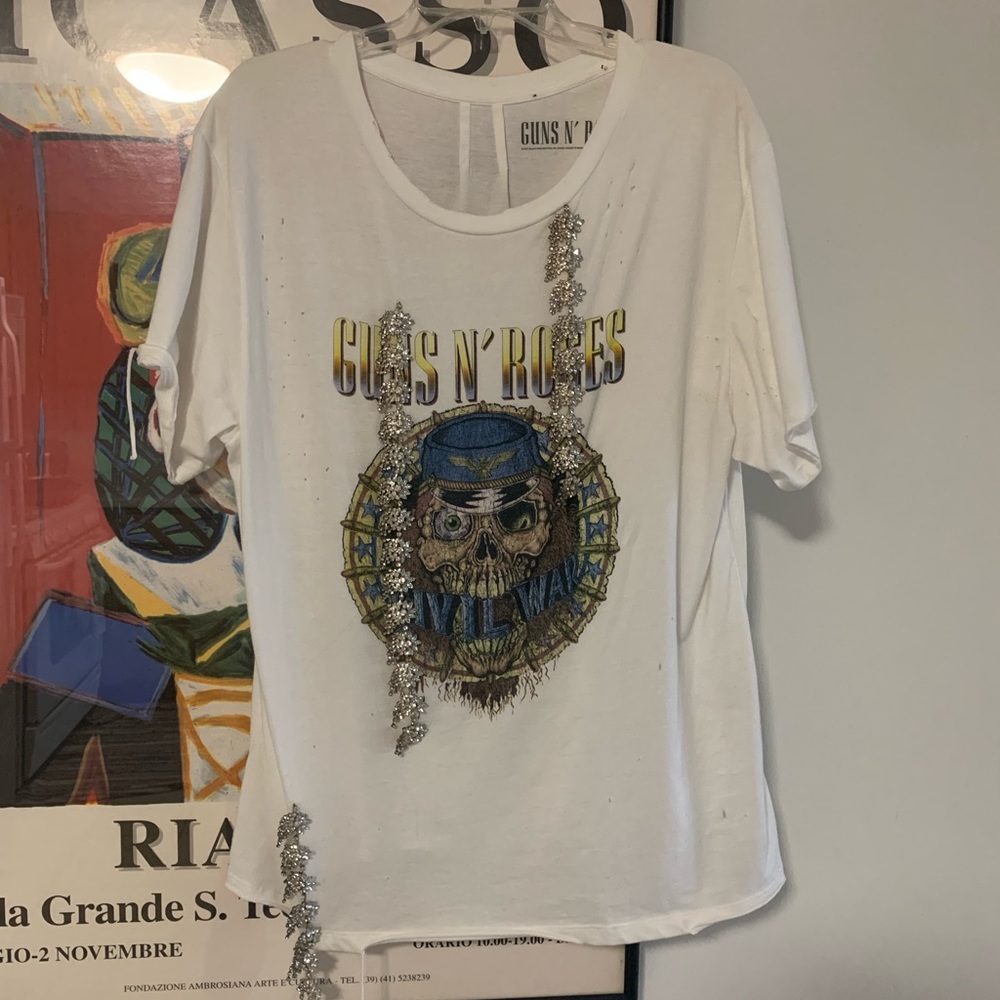 Guns N’ Roses distressed embellished t shirt
